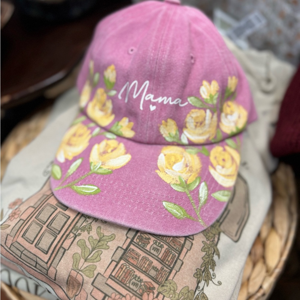 Pink Floral 'Mama' Cap